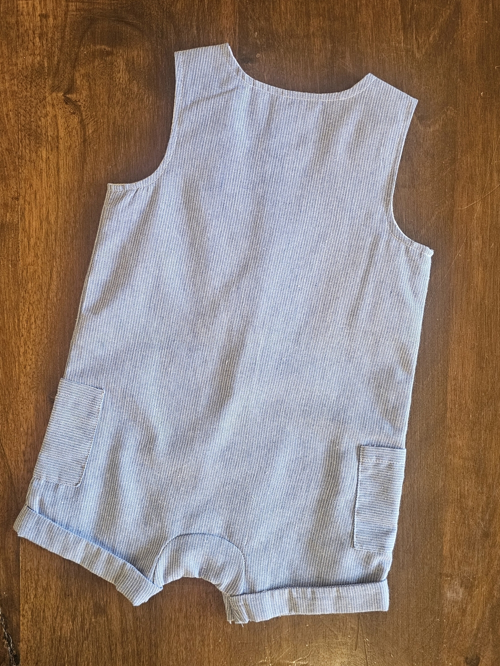 Mud Pie Boys "First Birthday" Blue Shortall Romper 12M- 18M Matching Bib - Picture 6 of 7